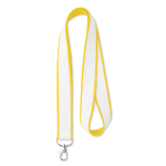 Lanyard su misura in poliestere con strato in raso per sublimazione color giallo settima vista