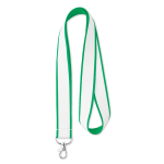 Lanyard su misura in poliestere con strato in raso per sublimazione color verde settima vista