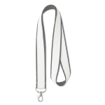 Lanyard su misura in poliestere con strato in raso per sublimazione color grigio scuro settima vista