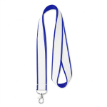 Lanyard su misura in poliestere con strato in raso per sublimazione color blu elettrico settima vista