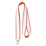 Lanyard su misura in poliestere con strato in raso per sublimazione color rosso scuro settima vista