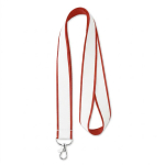 Lanyard su misura in poliestere con strato in raso per sublimazione color granata settima vista