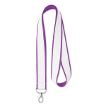 Lanyard su misura in poliestere con strato in raso per sublimazione color viola settima vista