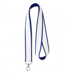 Lanyard su misura in poliestere con strato in raso per sublimazione color blu oltremare settima vista