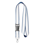 Lanyard su misura sganciabile poliestere satinato per sublimazione color blu oltremare settima vista
