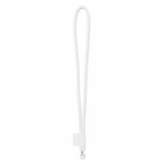 Lanyard su misura tubolare in poliestere con etichetta cucita color bianco settima vista