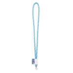 Lanyard su misura tubolare in poliestere con etichetta cucita color bianco