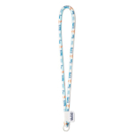 Lanyard su misura tubolare in poliestere con etichetta cucita color bianco