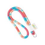 Lanyard su misura tubolare in poliestere con etichetta cucita color bianco