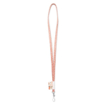 Lanyard su misura in poliestere con etichetta cucita e moschettone color bianco