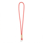 Lanyard su misura tubolare in poliestere con dettaglio in bambù color rosso settima vista