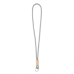 Lanyard su misura tubolare in poliestere con dettaglio in bambù color grigio settima vista