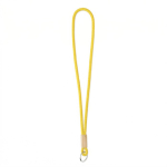 Lanyard su misura tubolare in poliestere con dettaglio in bambù color giallo settima vista