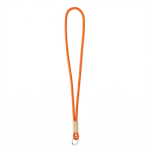 Lanyard su misura tubolare in poliestere con dettaglio in bambù color arancione settima vista