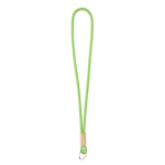 Lanyard su misura tubolare in poliestere con dettaglio in bambù color verde mela settima vista