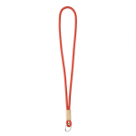 Lanyard su misura tubolare in poliestere con dettaglio in bambù color rosso scuro settima vista