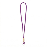 Lanyard su misura tubolare in poliestere con dettaglio in bambù color viola settima vista