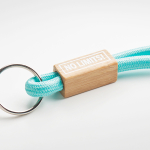 Lanyard su misura tubolare in poliestere con dettaglio in bambù quinta vista
