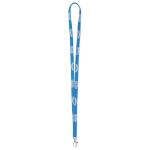 Lanyard su misura in poliestere con moschettone a scelta color blu