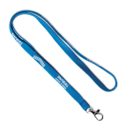 Lanyard su misura in poliestere con moschettone a scelta color blu quinta vista