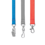 Lanyard su misura in poliestere con moschettone a scelta color blu ottava vista