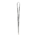 Lanyard su misura in poliestere con moschettone a scelta color grigio vista area di stampa