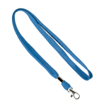 Lanyard su misura in poliestere con morsetto e moschettone metallico color blu settima vista