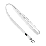 Lanyard su misura in poliestere con morsetto e moschettone metallico color bianco settima vista