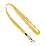 Lanyard su misura in poliestere con morsetto e moschettone metallico color giallo settima vista