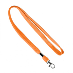 Lanyard su misura in poliestere con morsetto e moschettone metallico color arancione settima vista