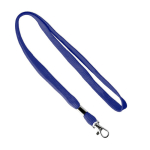 Lanyard su misura in poliestere con morsetto e moschettone metallico color blu elettrico settima vista