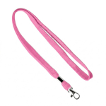 Lanyard su misura in poliestere con morsetto e moschettone metallico color fucsia settima vista