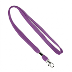 Lanyard su misura in poliestere con morsetto e moschettone metallico color viola settima vista
