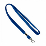 Lanyard su misura in poliestere con morsetto e moschettone metallico color blu oltremare settima vista