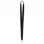 Lanyard su misura in poliestere con fili riflettenti sui bordi color nero settima vista