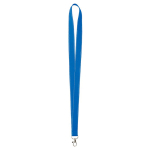 Lanyard su misura in poliestere con fili riflettenti sui bordi color blu settima vista