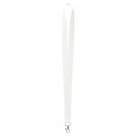 Lanyard su misura in poliestere con fili riflettenti sui bordi color bianco settima vista