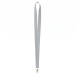 Lanyard su misura in poliestere con fili riflettenti sui bordi color grigio settima vista
