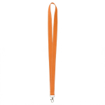 Lanyard su misura in poliestere con fili riflettenti sui bordi color arancione settima vista