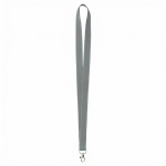 Lanyard su misura in poliestere con fili riflettenti sui bordi color grigio scuro settima vista