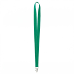 Lanyard su misura in poliestere con fili riflettenti sui bordi color verde bottiglia settima vista