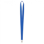 Lanyard su misura in poliestere con fili riflettenti sui bordi color blu reale settima vista