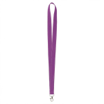 Lanyard su misura in poliestere con fili riflettenti sui bordi color viola settima vista