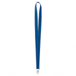 Lanyard su misura in poliestere con fili riflettenti sui bordi color blu oltremare settima vista