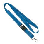 Lanyard su misura sganciabile in poliestere con fili riflettenti color blu settima vista
