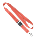 Lanyard su misura sganciabile in poliestere con fili riflettenti color rosso settima vista
