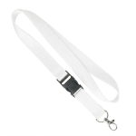Lanyard su misura sganciabile in poliestere con fili riflettenti color bianco settima vista