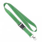 Lanyard su misura sganciabile in poliestere con fili riflettenti color verde settima vista