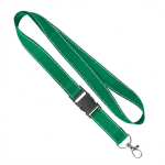 Lanyard su misura sganciabile in poliestere con fili riflettenti color verde bottiglia settima vista