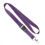 Lanyard su misura sganciabile in poliestere con fili riflettenti color viola settima vista